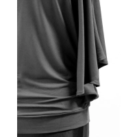 Bluzeczka Diana z pięknymi falbaniastymi rękawami - szara